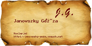 Janovszky Géza névjegykártya