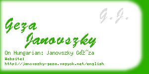 geza janovszky business card